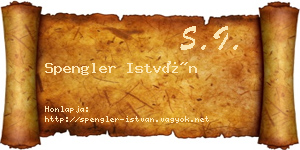 Spengler István névjegykártya